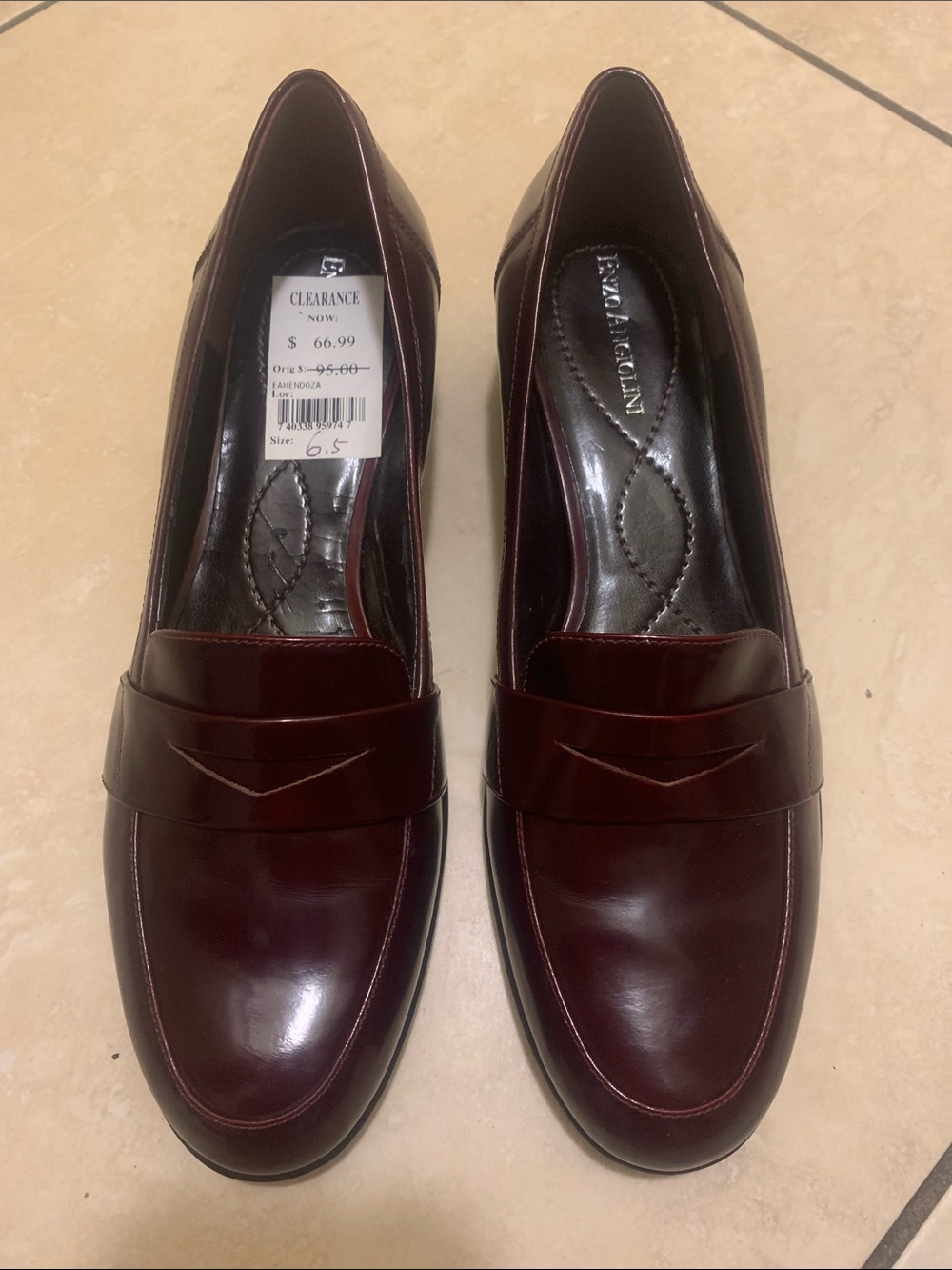 Enzo Angiolini Burgundy Patent Loafers